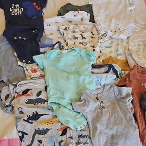 Lot Of Baby Boy Onesies Size 6-9
